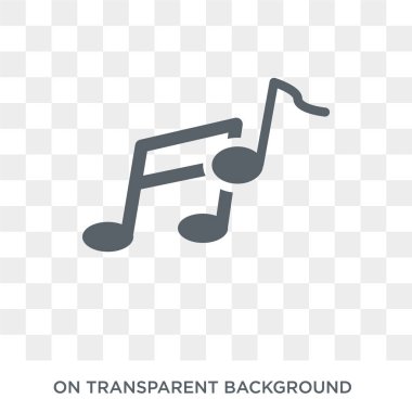 Müzik Not simgesi. Müzik Not tasarım konsepti koleksiyonundan. Basit öğe vektör çizim şeffaf arka plan üzerinde.