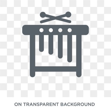 Marimba simgesi. Marimba tasarım konsepti müzik koleksiyonundan. Basit öğe vektör çizim şeffaf arka plan üzerinde.