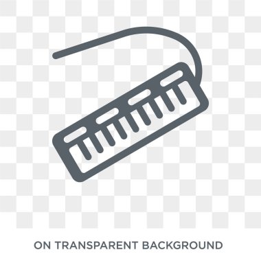 Melodika simgesi. Melodika tasarım konsepti müzik koleksiyonundan. Basit öğe vektör çizim şeffaf arka plan üzerinde.