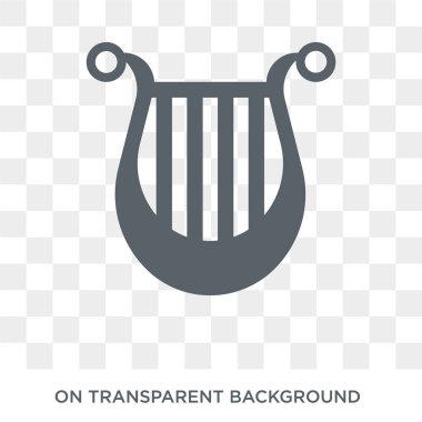 Lir simgesi. Lir tasarım konsepti koleksiyonundan. Basit öğe vektör çizim şeffaf arka plan üzerinde.