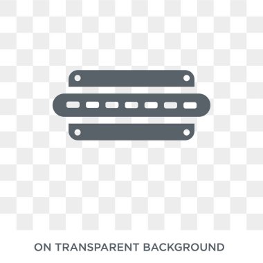 Mızıka simgesi. Mızıka tasarım konsepti müzik koleksiyonundan. Basit öğe vektör çizim şeffaf arka plan üzerinde.