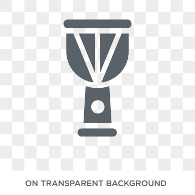 Djembe simgesi. Djembe tasarım konsepti müzik koleksiyonundan. Basit öğe vektör çizim şeffaf arka plan üzerinde.