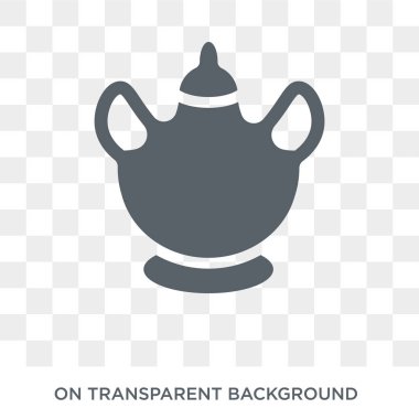 Vazo simgesi. Vazo tasarım konsepti koleksiyonundan. Basit öğe vektör çizim şeffaf arka plan üzerinde.