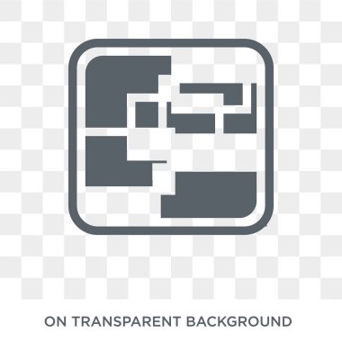 Mondrian simgesi. Mondrian tasarım konsepti Müzesi koleksiyonundan. Basit öğe vektör çizim şeffaf arka plan üzerinde.