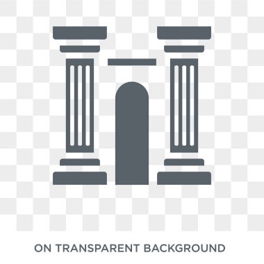 Antik sütun simgesi. Antik sütun Tasarım Müzesi koleksiyonundan. Basit öğe vektör çizim şeffaf arka plan üzerinde.