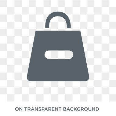 Alışveriş çantası simgesi. Alışveriş torbası tasarım konsepti koleksiyonundan. Basit öğe vektör çizim şeffaf arka plan üzerinde.