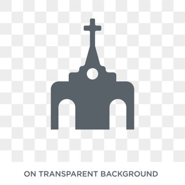 Kilise simgesi simgesi. Haritalar ve konumlar koleksiyonundan şeffaf arka plan trendy düz vektör kilise simgesi simgesi. Kilise simgesi simge kullanımı web ve mobil için yüksek kaliteli dolu