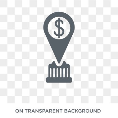 Banka PIN simgesi. Haritalar ve konumlar koleksiyonundan şeffaf arka plan trendy düz vektör banka PIN simgesi. Banka PIN simge kullanımı web ve mobil için yüksek kaliteli dolu