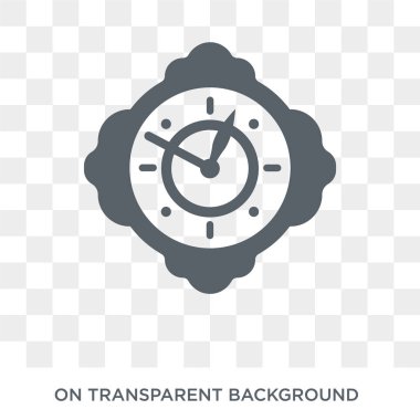 Cep saati simgesi. Trendy düz vektör cep seyretmek üstünde kutsal kişilerin resmi Luxury Collection şeffaf arka plan. Cep saati simge kullanımı web ve mobil için yüksek kaliteli dolu