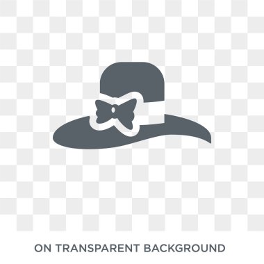 Fedora şapka simgesi. Trendy düz vektör Fedora şapka simgesi Luxury Collection şeffaf arka plan. Fedora şapka simge kullanımı web ve mobil için yüksek kaliteli dolu