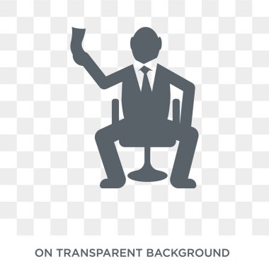 Patron simgesi. Trendy düz vektör Luxury Collection şeffaf arka plan üstünde kutsal kişilerin resmi patron. Patron simge kullanımı web ve mobil için yüksek kaliteli dolu