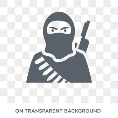 terrorism icon. Trendy flat vector terrorism icon on transparent background from law and justice collection. High quality filled terrorism symbol use for web and mobile clipart