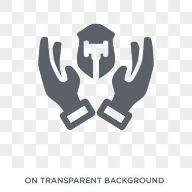 nitelikli koruma simgesi. Trendy düz vektör hukuk ve adalet koleksiyonundan şeffaf arka plan üstünde kutsal kişilerin resmi nitelikli koruma. Yüksek kalitede nitelikli koruma simge kullanımı web için dolu ve