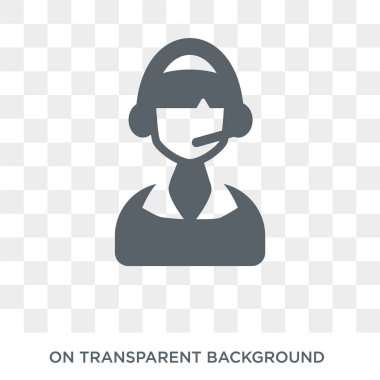 Kulaklıklı ve mikrofon ikonlu kadın. Bayanlar koleksiyonundan saydam arka planda kulaklıklı ve mikrofon ikonlu modaya uygun düz vektör kadın. Yüksek kalite kulaklıklı kadın ve...