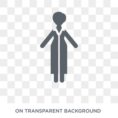 Kadın avukat ikonu. Kadın Koleksiyonu 'nun şeffaf arka planında moda düz vektör kadın avukat ikonu. Web ve cep telefonu için yüksek kaliteli kadın avukat sembolü kullanımı