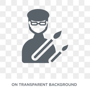 Woman In Art icon. Trendy flat vector Woman In Art icon on transparent background from Ladies collection. High quality filled Woman In Art symbol use for web and mobile