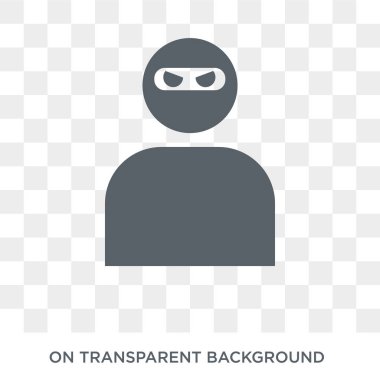 Terörist simgesi. Terörist tasarım konsepti ordu koleksiyonundan. Basit öğe vektör çizim şeffaf arka plan üzerinde.