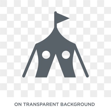 Askeri çadır simgesi. Askeri çadır tasarım konsepti ordu koleksiyonundan. Basit öğe vektör çizim şeffaf arka plan üzerinde.