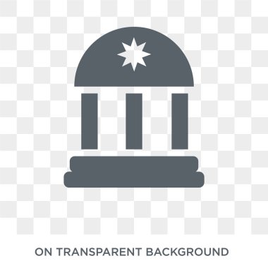 Askeri Antik Bina simgesi. Ordu toplama tasarım konsepti bina askeri antika. Basit öğe vektör çizim şeffaf arka plan üzerinde.