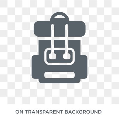 Ordu sırt çantası simgesi. Ordu sırt çantası tasarım konsepti ordu koleksiyonundan. Basit öğe vektör çizim şeffaf arka plan üzerinde.