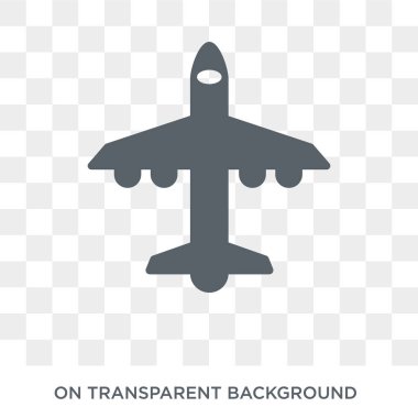 Uçak simgesi. Uçak tasarım konsepti ordu koleksiyonundan. Basit öğe vektör çizim şeffaf arka plan üzerinde.