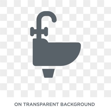 Simge lavabo. Tasarım konsepti koleksiyonundan lavabo. Basit öğe vektör çizim şeffaf arka plan üzerinde.