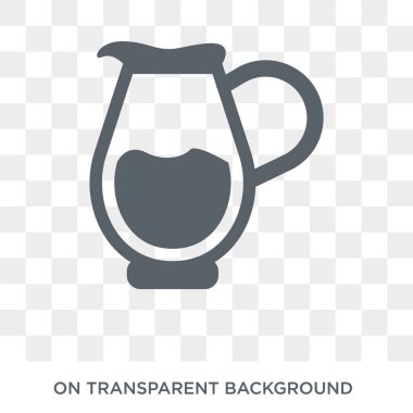 Sürahi simgesi. Sürahi tasarım konsepti mutfak koleksiyonundan. Basit öğe vektör çizim şeffaf arka plan üzerinde.