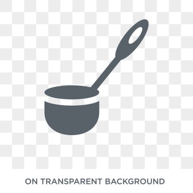 Kepçe simgesi. Koleksiyondan kepçe tasarım konsepti. Saydam arka planda basit eleman vektör çizimi.