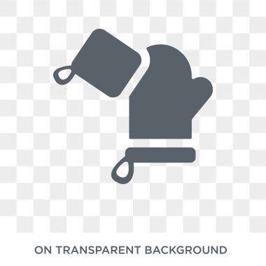 Mutfak Mitten simgesi. Mutfak Mitten tasarım konsepti mutfak koleksiyonundan. Basit öğe vektör çizim şeffaf arka plan üzerinde.