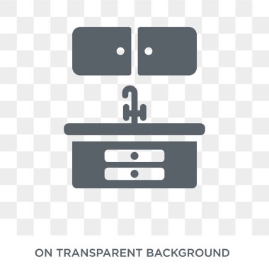 mutfak Dolap simgesi. Mutfak koleksiyonundan mutfak Dolabı tasarım konsepti. Saydam arka planda basit eleman vektör çizimi.