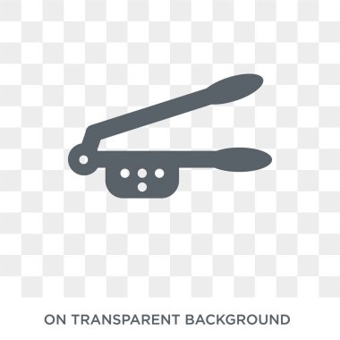 sarımsak basın simgesi. sarımsak basın tasarım konsepti mutfak koleksiyonundan. Basit öğe vektör çizim şeffaf arka plan üzerinde.