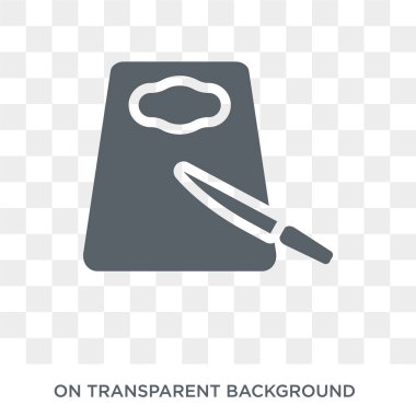 Kesme tahtası simgesi. Kesme tahtası tasarım konsepti mutfak koleksiyonundan. Basit öğe vektör çizim şeffaf arka plan üzerinde.