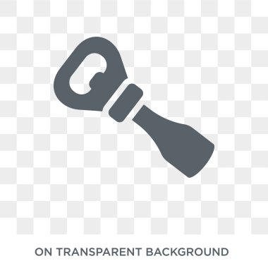 Şişe açacağı simgesi. Şişe açacağı tasarım konsepti koleksiyonundan. Basit öğe vektör çizim şeffaf arka plan üzerinde.