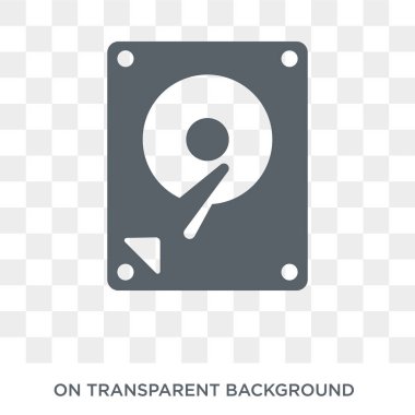 Sabit disk simgesi. Internet güvenlik ve ağ koleksiyonu şeffaf arka plan trendy düz vektör sabit disk simgesi. Sabit disk simge kullanımı web ve mobil için yüksek kaliteli dolu