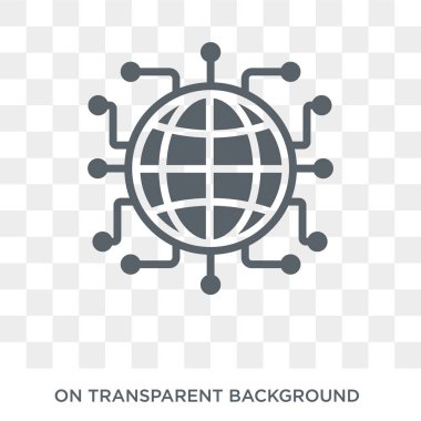 Küresel ağ kutsal kişilerin resmi. Internet güvenlik ve ağ koleksiyonu şeffaf arka plan trendy düz vektör küresel ağ simgesi. Global network simge kullanımı web ve mobil için yüksek kaliteli dolu