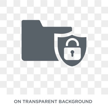 Klasör güvenlik simgesi. Internet güvenlik ve ağ koleksiyonundan şeffaf arka plan klasör güvenlik simgesinde trendy düz vektör. Yüksek kaliteli klasör güvenlik simge kullanımı web için dolu ve