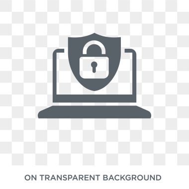Bilgisayar güvenlik simgesi. Internet güvenlik ve ağ koleksiyonundan şeffaf arka plan trendy düz vektör bilgisayar güvenlik simgesi. Bilgisayar güvenlik simge kullanımı web için yüksek kaliteli dolu