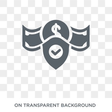 mevduat sigorta simgesi. Trendy düz vektör mevduat sigortası koleksiyonundan şeffaf arka plan sigorta simgesi. Yüksek kaliteli dolu mevduat sigorta simge kullanımı için web ve hareket eden