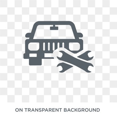 Araç onarım simgesi. Trendy düz vektör araç onarım simgesi sigorta koleksiyonundan şeffaf arka plan. Yüksek kaliteli araç onarım simge kullanımı için web ve mobil dolu