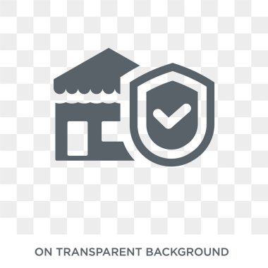 Emlak sigorta simgesi. Trendy düz vektör Emlak sigorta koleksiyonundan şeffaf arka plan sigorta simgesi. Yüksek kaliteli dolu Emlak sigorta simge kullanımı için web ve hareket eden