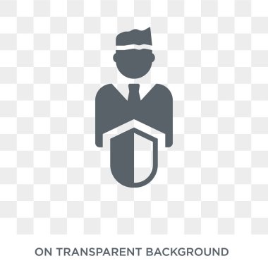 Sigorta acentesi simgesi. Trendy düz vektör sigorta Aracısı simgesini sigorta koleksiyonundan şeffaf arka plan üzerinde. Sigorta Aracısı simge kullanımı web ve mobil için yüksek kaliteli dolu