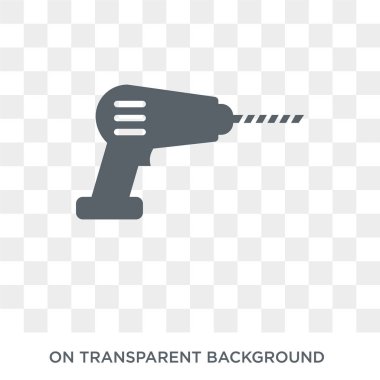 Endüstriyel matkap simgesi. Endüstriyel matkap tasarım konsepti sanayi koleksiyonundan. Basit öğe vektör çizim şeffaf arka plan üzerinde.