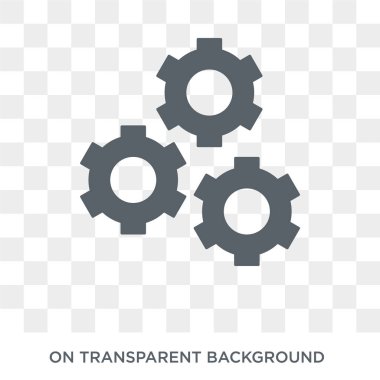 Dişli simgesini. Dişli tasarım konsepti koleksiyonundan. Basit öğe vektör çizim şeffaf arka plan üzerinde.