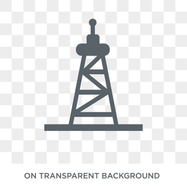 Derrick simgesi. Derrick tasarım konsepti sanayi koleksiyonundan. Basit öğe vektör çizim şeffaf arka plan üzerinde.