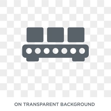 Montaj hattı simgesi. Montaj hattı tasarım konsepti koleksiyonundan. Basit öğe vektör çizim şeffaf arka plan üzerinde.