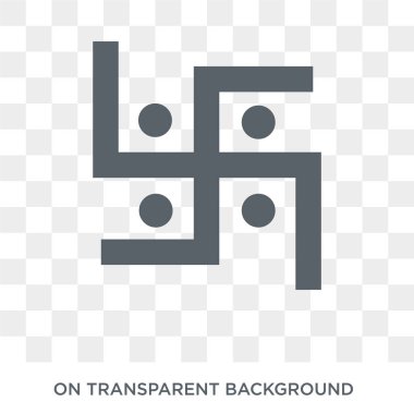 Swastica simgesi. Trendy düz vektör Hindistan koleksiyonundan şeffaf arka plan üstünde kutsal kişilerin resmi Swastica. Swastica simge kullanımı web ve mobil için yüksek kaliteli dolu