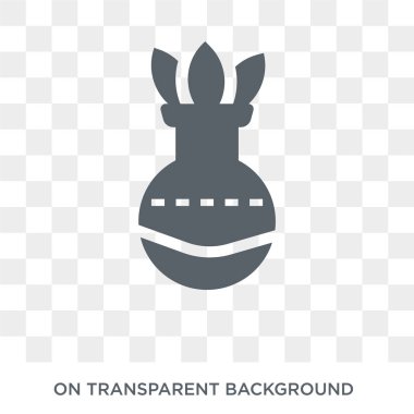 Kalasha simgesi. Trendy düz vektör Hindistan koleksiyonundan şeffaf arka plan üstünde kutsal kişilerin resmi Kalasha. Kalasha simge kullanımı web ve mobil için yüksek kaliteli dolu