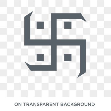 gamalı haç simge. Trendy düz vektör gamalı haç simge Hindistan koleksiyonundan şeffaf arka plan üzerinde. Yüksek kaliteli web ve mobil için hindu gamalı haç sembolü kullanın dolu