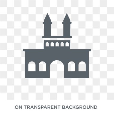 Hindistan simgesi kapısı. Trendy düz vektör kapısı Hindistan koleksiyonundan şeffaf arka plan üstünde Hindistan kutsal kişilerin resmi. Yüksek kaliteli Hindistan simge kullanımı web ve mobil için kapısı dolu