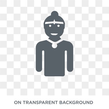 Chandra simgesi. Trendy düz vektör Hindistan koleksiyonundan şeffaf arka plan üstünde Chandra kutsal kişilerin resmi. Chandra simge kullanımı web ve mobil için yüksek kaliteli dolu